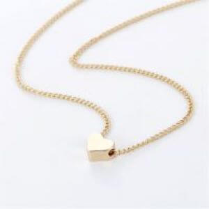 Simple Fashion Gold Color Double-sided Love Pendant Necklace